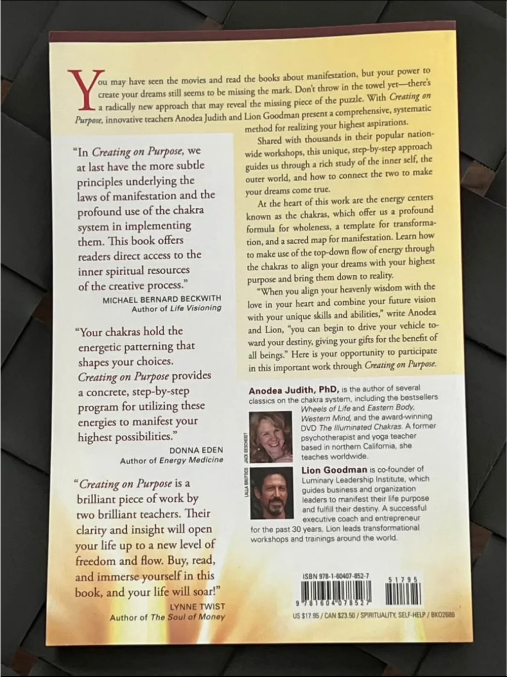Creating on Purpose by Anodea Judith & Lion Goodman - Yellow Orange Cover